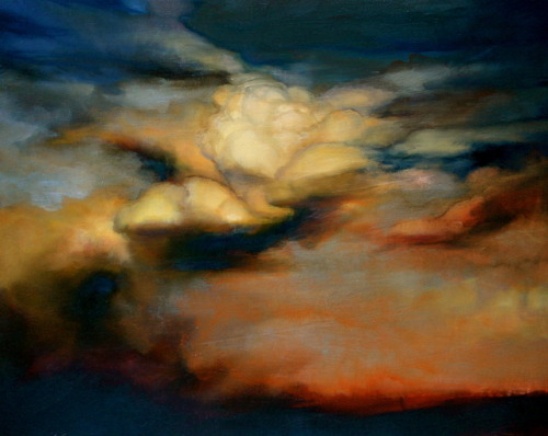 Ambera Wellmann (Nova Scotian, b. 1982 Lunenburg, Nova Scotia) - Cloud Paintings: Oil on Wood Panel