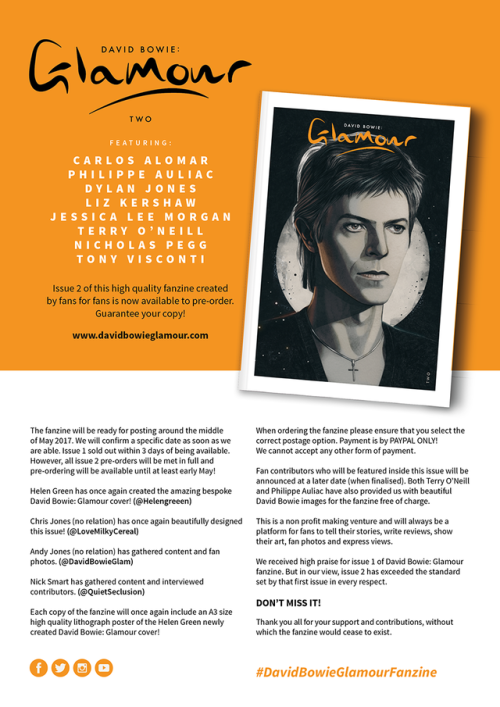 My final cover artwork for the #DavidBowieGlamourFanzine issue 2 ✨ (available to preorder!)