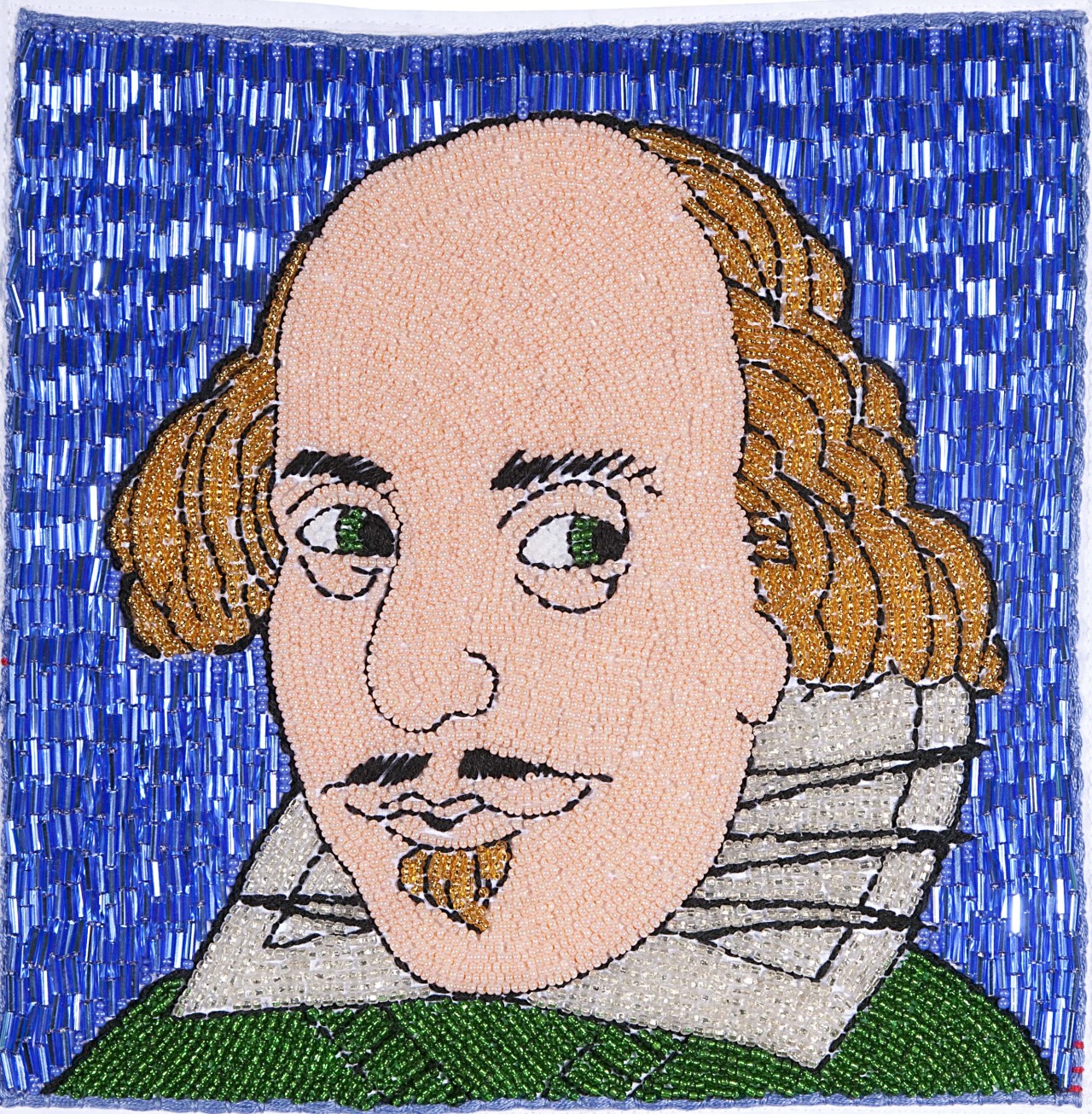 michaelaaronmcallister:  William Shakespeare Beaded Embroidery/5.5 Inches x 6 Inches/2009