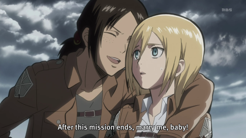 twilightrayne:  justhollowfiedthings:  Dat middle picture. Boss bitch status, Annie has nothing on Queen Ymir.   Yyyyyyyyyyyyyyyessssssssssssssssss…say yes christa!!  *_____________*