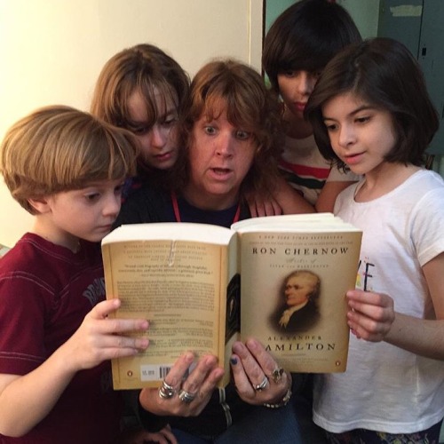 icarusmyth-deactivated20160714:heynessie @funhomemusical kids studying up for Monday night’s @hamilt