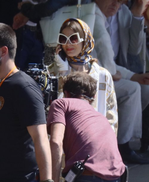 First images of Lily Collins filming the second season of Emily In Paris, In France, May 3rd.