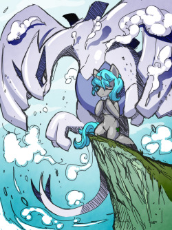 Mist and Lugia Work for my local friend Mistpony. FuraffinityInkbunny