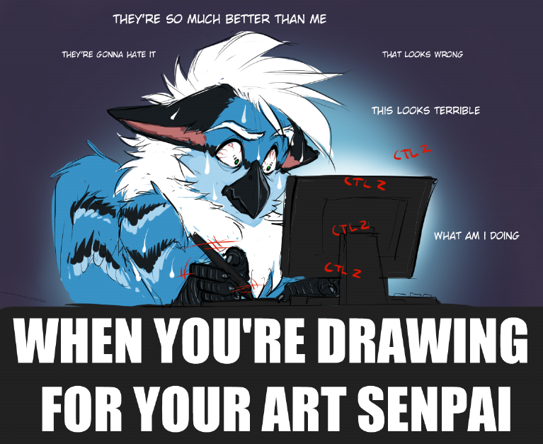 fkevlar:  This is basically me right now.  B-but kev&hellip;YOUR my senpai D:
