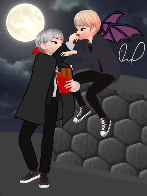 Zepeto VersionVampire Jaehyun and Bat TaeyongEdited on Ibis Paint XSpeed edit video is on my Youtube