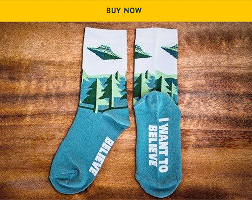 Hey guys….remember when i was going on and on about the I Want to Believe socks but they were