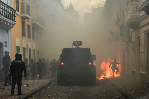 PHOTOS: Violent protests in Ecuador over fuel price hikeProtesters in Ecuador threw projectiles at r