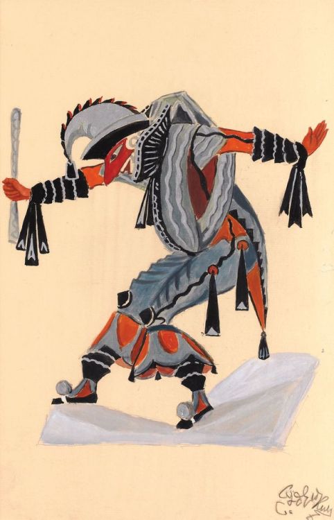 Costume for Venetian Madmen Jester, by Serge Sudeikin, 1915