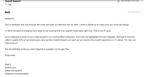 matingseasonmustache:nerdykirby:so i sent this email to this company that had an app i wanted to download, but didn’t have it for android:i didnt think i would get a response, i figured they get weird shit from people complaining all the timetoday i
