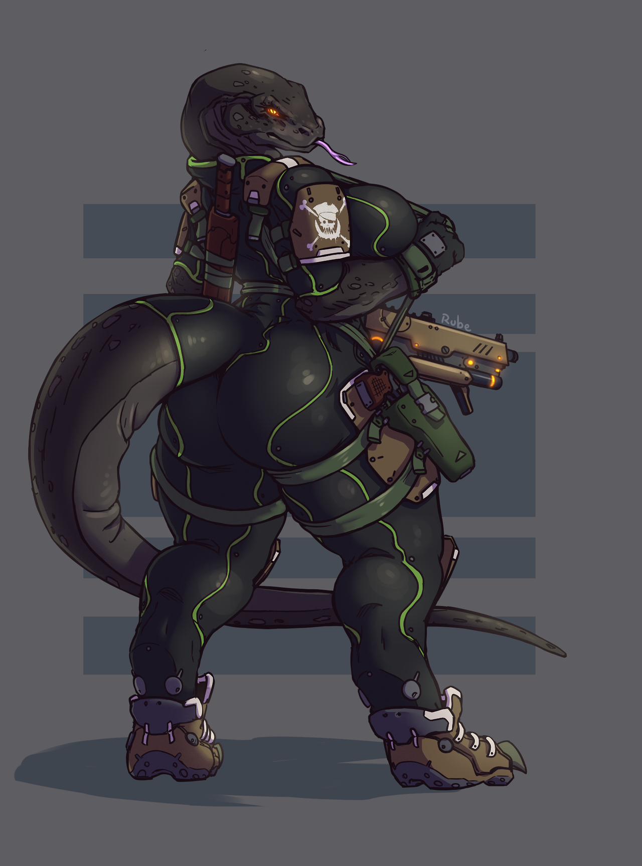 just-side-rube:big space pirate Komodo Dragon commission for Lizardshack! Had fun