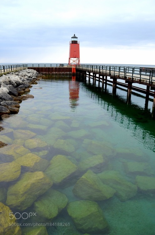 lifeunderthewaves: Charlevoix South Pier Lighthouse by GraceRay