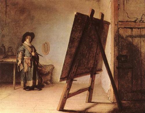 Artist in his Studio, 1626, Rembrandt Van RijnSize: 24.8x31.7 cmMedium: oil, board