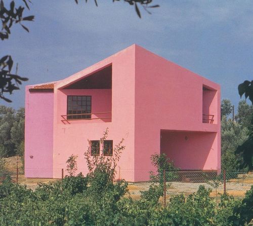 unsubconscious:Pink house designed by Angelos Altsitzoglou and Yannis Koukis. Euboea, Greece 1982 