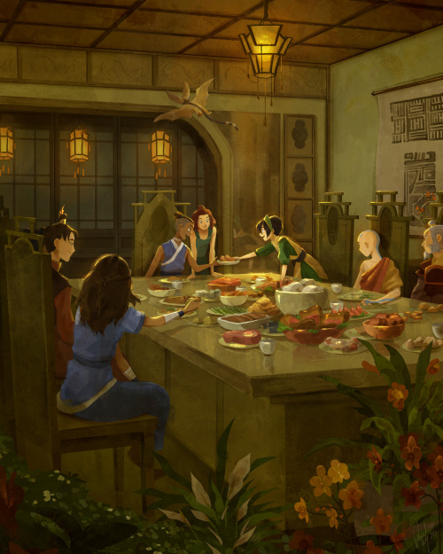 tamberella:Toph’s Family In my headcanon, they kicked all of Toph’s relatives out becaus