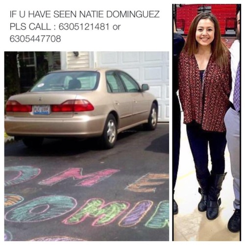 imeeshuu:  imeeshuu:  imeeshuu:  imeeshuu:  My sister’s name is Natalie Dominguez. If you see her or her 2003 Honda Accord please let me know. We have reason to believe that she may be or have been in Iowa somewhere near Desmoines. She was last seen