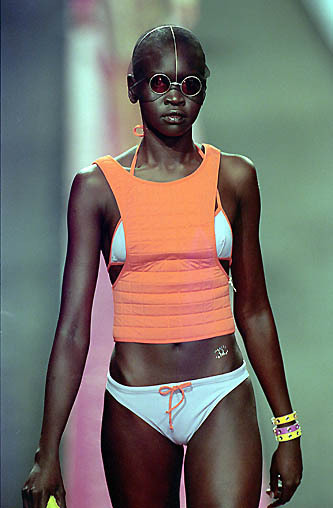 coldpressedforaha:  alek wek at chanel s/s 2000 