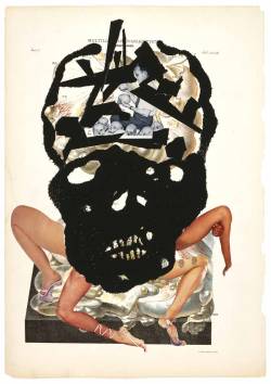 deadsymmetry:  Wangechi MutuOvarian Cysts2005collage on found medical illustration paper45.7 x 32.4 cm 