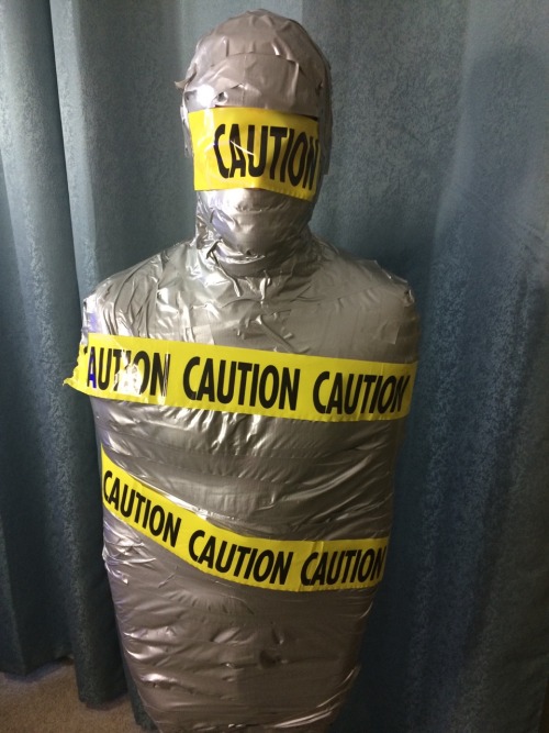 elementmastersage:Me first time mummified :3  ABSOLUTELY LOVED IT!!! Couldn’t move an inch ;)