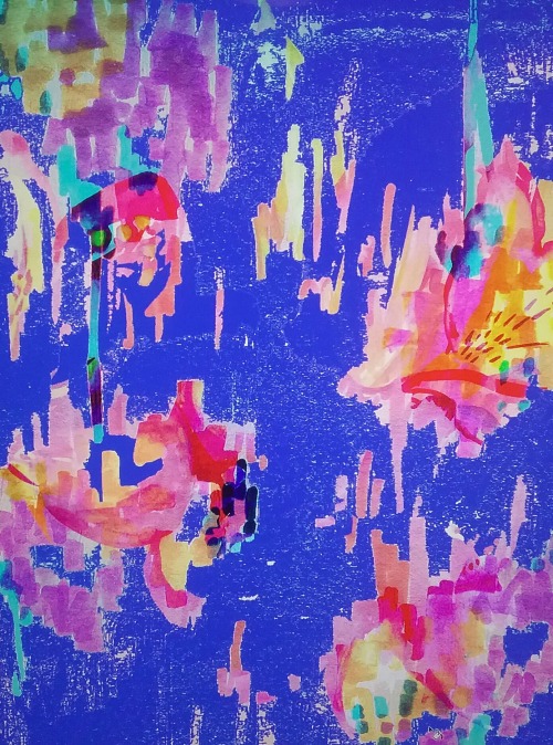 liquidprintz: Colour pop on this layered ikat style flower print