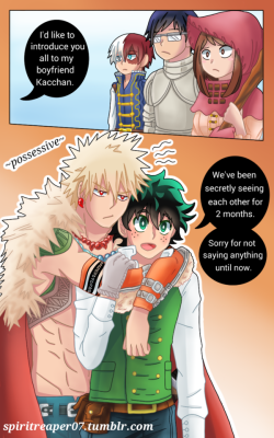spiritreaper07: A little early, but here’s my Katsudeku Valentine’s for you @holosexualpan ! Since you asked for some Fantasy Au fluff, I made a little comic for you ♡ Hope you like it along with this little bonus~ :) @ktdkvalentines 
