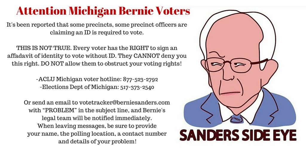macleod:  VOTER FRAUD? Precincts in Michigan Primary posting signs saying “Must
