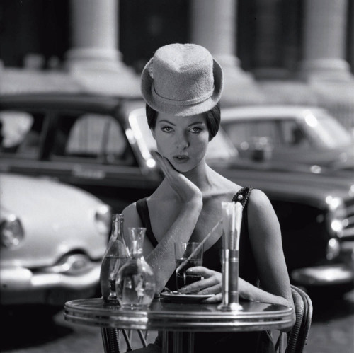 Fashion photo shoot,  Place de la Madeleine, Paris, 1956by  Fred Brommet