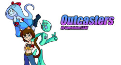 captaintaco2345:The banner for my upcoming webcomic, Outcasters. I’ve been working on developing the characters and story for about a year now, and I recently started working on the comic itself. I have the first 4 pages sketched so far. I’m planning