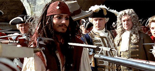 dailyjdepp:“He’s a pirate!”“And a good man.”PIRATES OF THE CARIBBEAN: THE CURSE OF THE BLACK PEARL.d