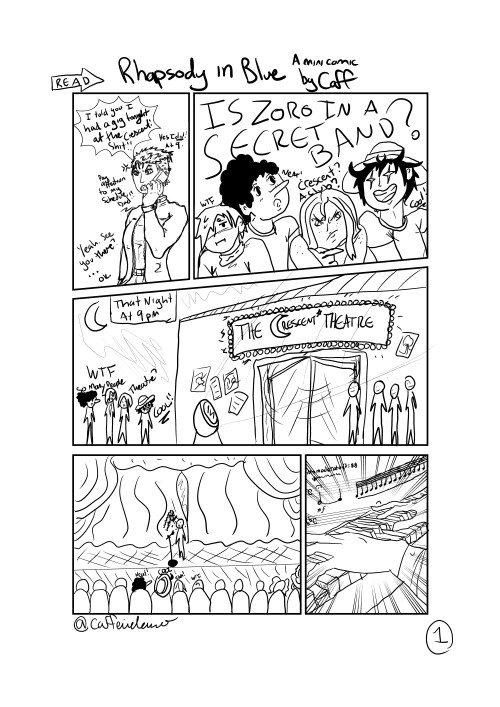 caffdoesart: A bad boy piano playing rich kid Zoro comic because of and for @baratiepromise &lt;
