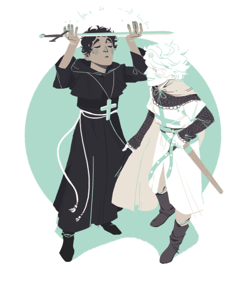 p-kom:Happy Halloween! Ionel and Kasper in a budget version of their “Templars &amp; Priests” AU out