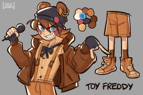 I’m so sorry but I was feeling nostalgic and designed human designs of the fnaf toy gang