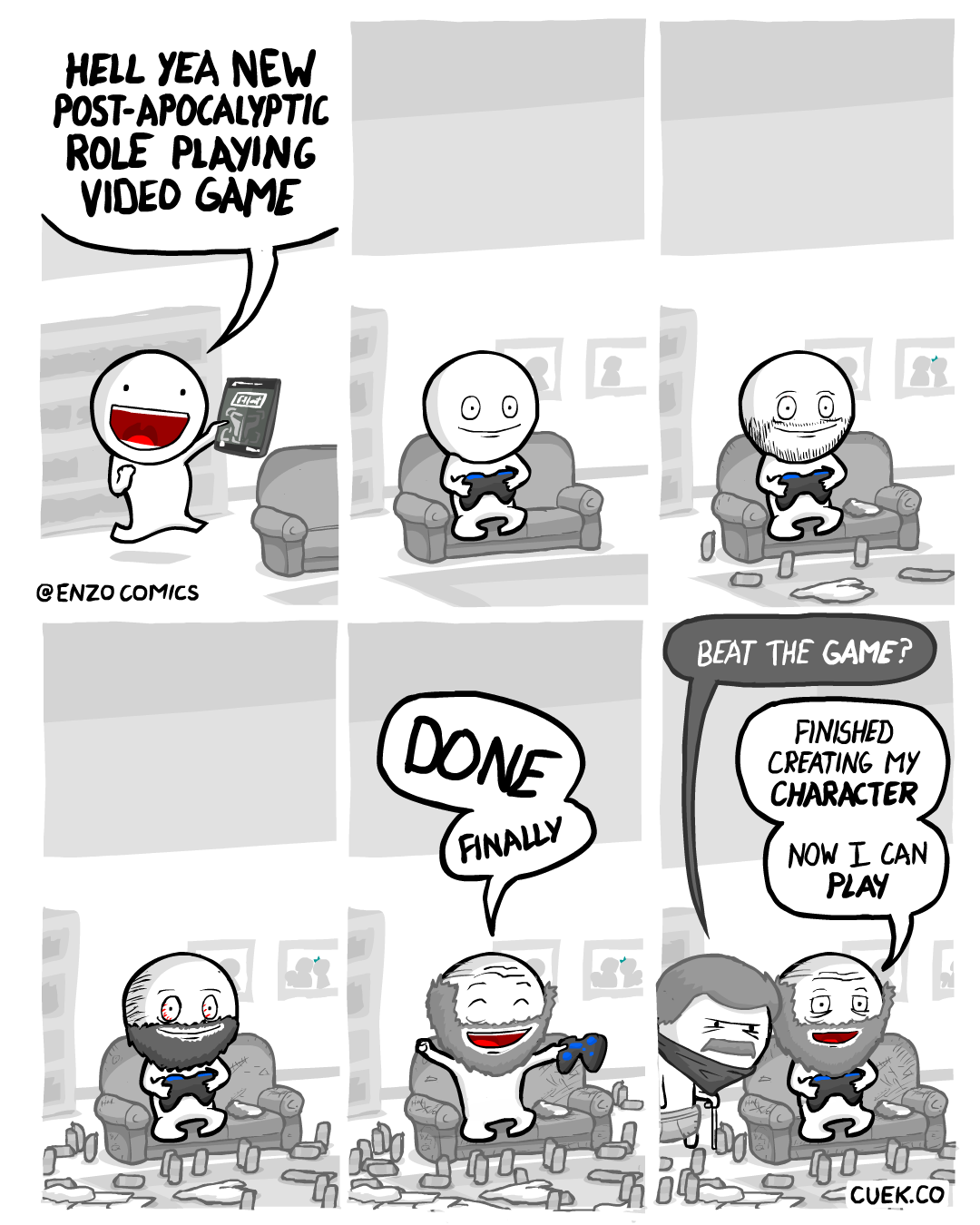 enzocomics:  RPG. an old Cheer Up, Emo Kid comic I redid in anticipation for Fallout.