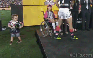 4gifs:  C’mon dawg, even wheelchair girl made it 