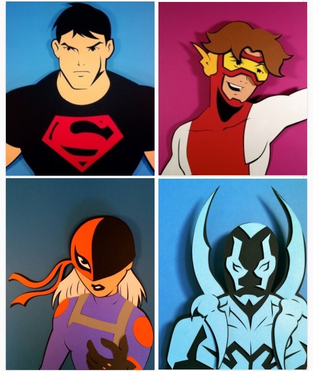 docgold13:  A whole bunch of Teen Titans cut-outs(from right-to-left: Robin, Kid