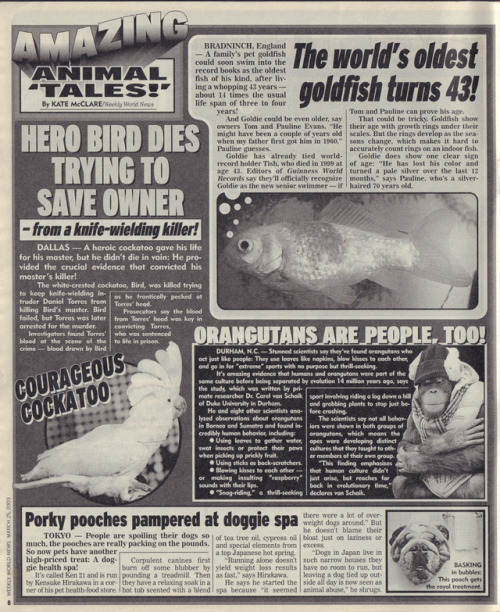 From Weekly World News March 25, 2003.