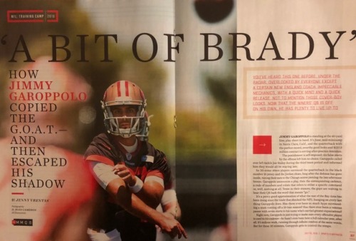 Jimmy Garoppolo in the July 30, 2018 issue of Sports Illustrated (If you want me to post the full st