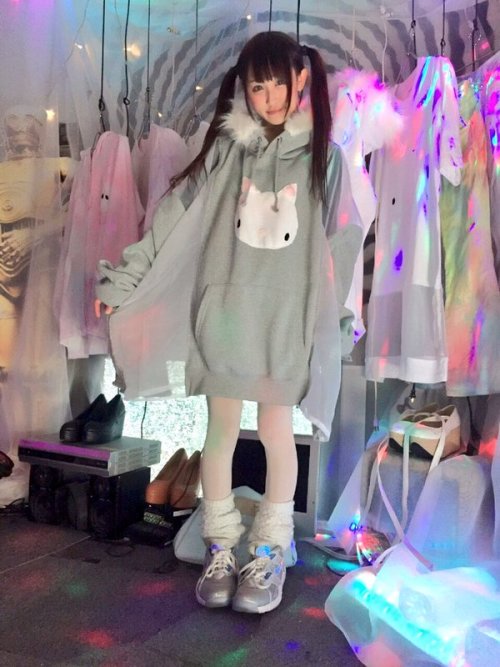 Super cute oversized cat parka from the Wagado boutique in Koenji, Tokyo.