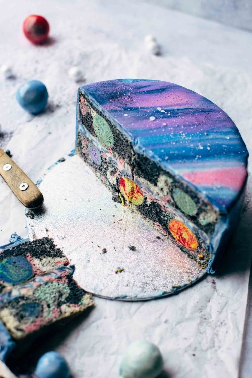 Porn sweetoothgirl:  MIRROR GLAZE GALAXY CAKE photos