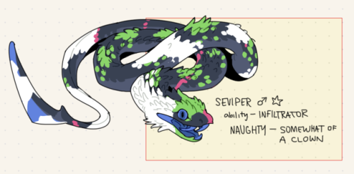 corycatte:snake-ish pokemon i all drew yesterday ahahShylock loves his snakes and reptiles haha