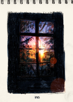 fanny-hs:  summer sunset at home charcoal