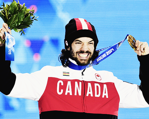 szabadosed-deactivated20150509:  Canadian Charles Hamelin celebrates after receiving