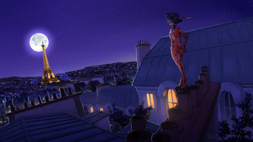 Another finished donation request for @miraculers-for-ukraine of Ladybug, looking out over Paris! Ch