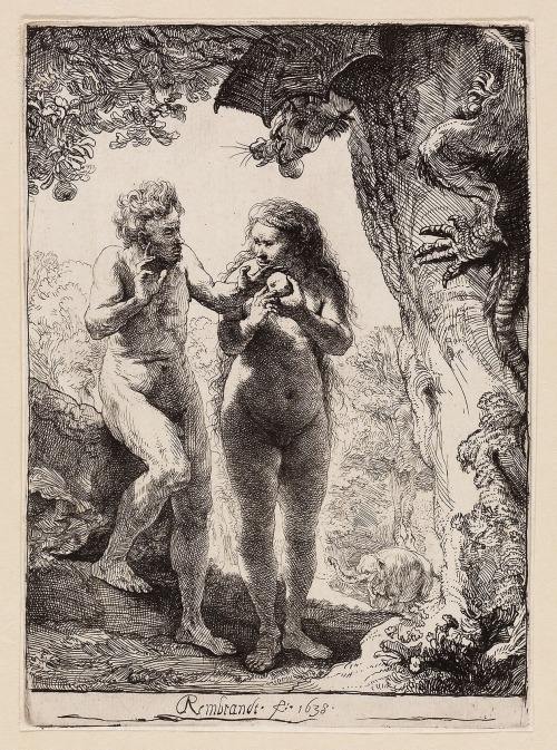 Adam and Eve, Rembrandt van Rijn, 1638, Art Institute of Chicago: Prints and DrawingsRembrandt Harme