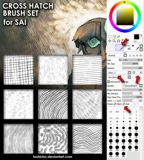 toshinho: Cross Hatch Brushes for SAI You can grab this at my deviantART gallery. Follow the link an