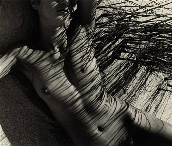 hapticperceptions:  Nude on beach with shadow, Provincetown (another version of this