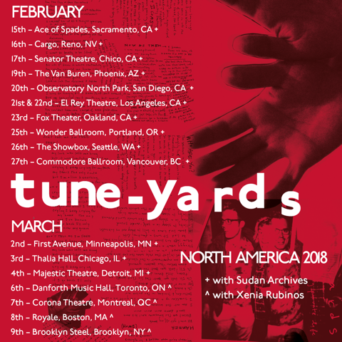 This spring, our own Xenia Rubinos will be touring North America with tune-yards!