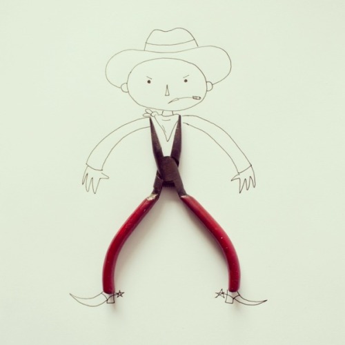 tastefullyoffensive:Everyday Objects Blended With Simple Sketches by Javier Perez [via]Previously: F