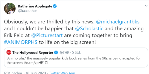 animorphsdaily:Animorphs Movie AnnouncementLink to article