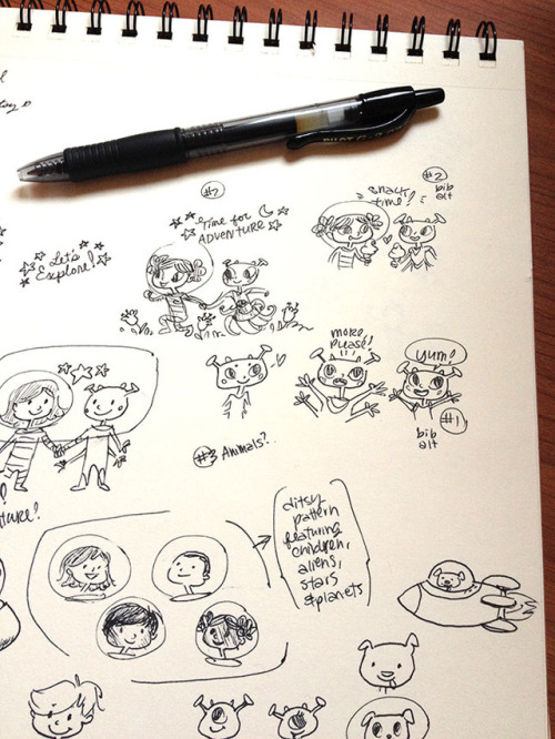 Lots of tiny sketches for the Little Cosmonauts line - Commander Keen just might be some of the best