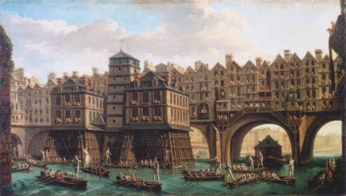 Nicolas-Jean-Baptiste Raguenet - La Joute des mariniers entre le Pont-Notre-Dame et le Pont-au-Chang